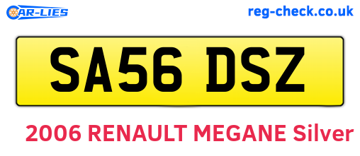 SA56DSZ are the vehicle registration plates.