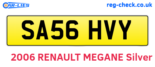 SA56HVY are the vehicle registration plates.