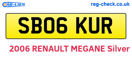 SB06KUR are the vehicle registration plates.