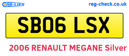 SB06LSX are the vehicle registration plates.