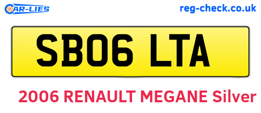 SB06LTA are the vehicle registration plates.