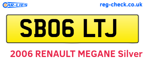 SB06LTJ are the vehicle registration plates.