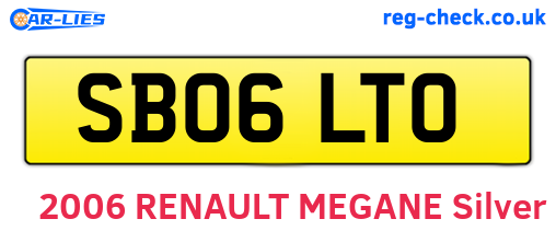 SB06LTO are the vehicle registration plates.