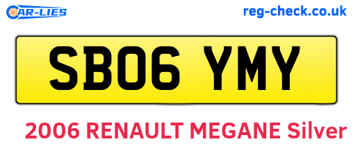 SB06YMY are the vehicle registration plates.