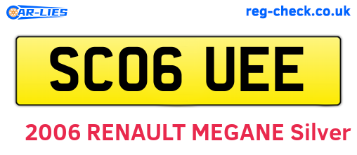 SC06UEE are the vehicle registration plates.