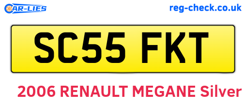 SC55FKT are the vehicle registration plates.