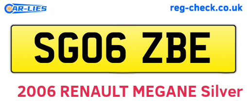 SG06ZBE are the vehicle registration plates.