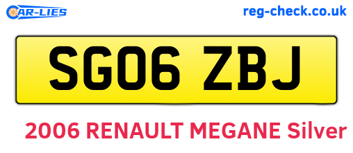 SG06ZBJ are the vehicle registration plates.