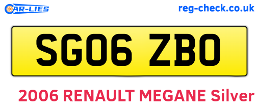 SG06ZBO are the vehicle registration plates.