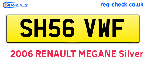 SH56VWF are the vehicle registration plates.