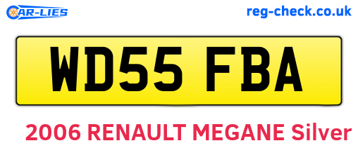 WD55FBA are the vehicle registration plates.