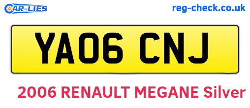 YA06CNJ are the vehicle registration plates.