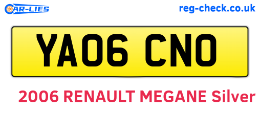 YA06CNO are the vehicle registration plates.