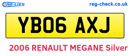 YB06AXJ are the vehicle registration plates.