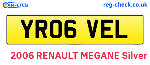 YR06VEL are the vehicle registration plates.