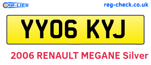 YY06KYJ are the vehicle registration plates.