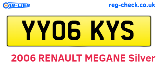 YY06KYS are the vehicle registration plates.