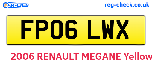 FP06LWX are the vehicle registration plates.