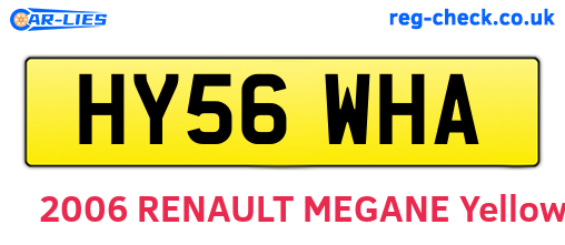 HY56WHA are the vehicle registration plates.