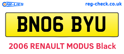 BN06BYU are the vehicle registration plates.