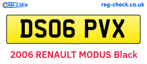 DS06PVX are the vehicle registration plates.