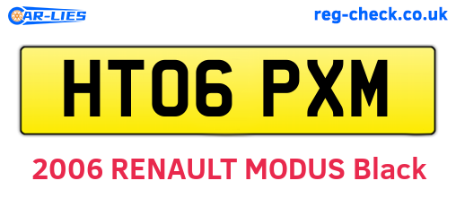 HT06PXM are the vehicle registration plates.