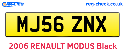MJ56ZNX are the vehicle registration plates.