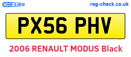 PX56PHV are the vehicle registration plates.