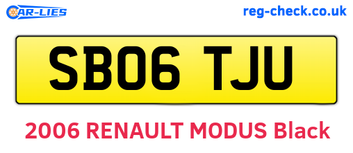 SB06TJU are the vehicle registration plates.
