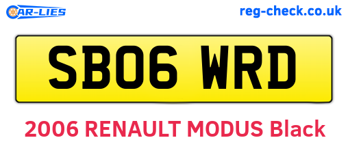 SB06WRD are the vehicle registration plates.