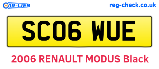 SC06WUE are the vehicle registration plates.