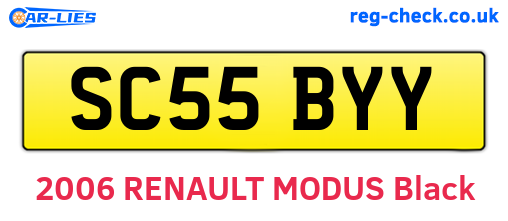 SC55BYY are the vehicle registration plates.