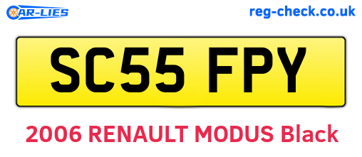 SC55FPY are the vehicle registration plates.