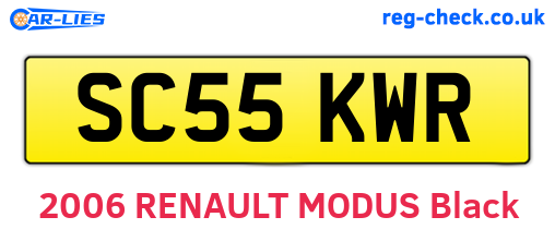 SC55KWR are the vehicle registration plates.