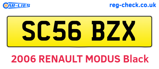 SC56BZX are the vehicle registration plates.