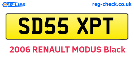 SD55XPT are the vehicle registration plates.