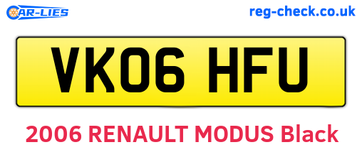 VK06HFU are the vehicle registration plates.