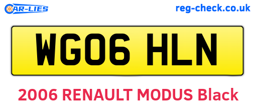 WG06HLN are the vehicle registration plates.