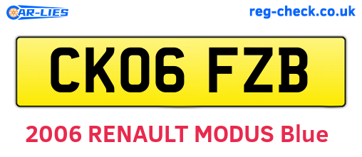 CK06FZB are the vehicle registration plates.