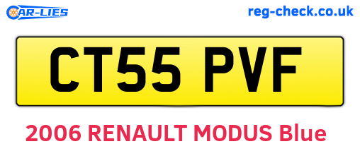 CT55PVF are the vehicle registration plates.