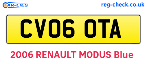 CV06OTA are the vehicle registration plates.