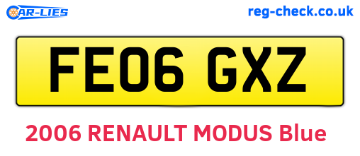 FE06GXZ are the vehicle registration plates.