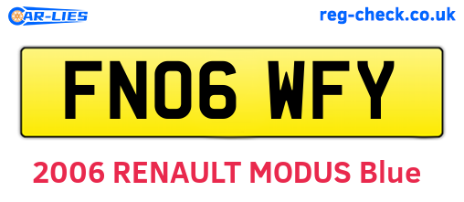 FN06WFY are the vehicle registration plates.