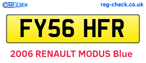 FY56HFR are the vehicle registration plates.