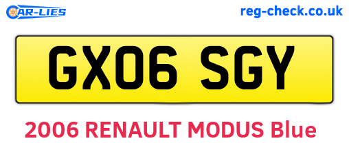 GX06SGY are the vehicle registration plates.