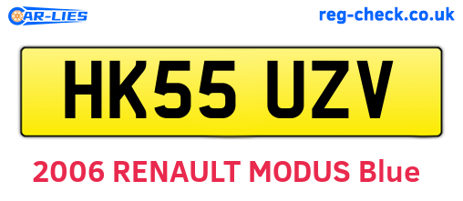 HK55UZV are the vehicle registration plates.