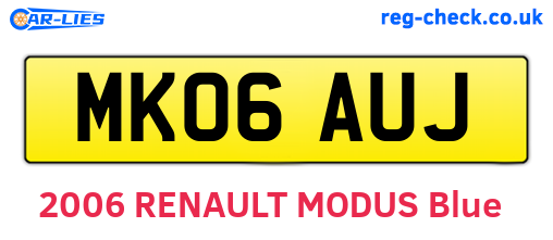 MK06AUJ are the vehicle registration plates.