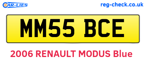MM55BCE are the vehicle registration plates.