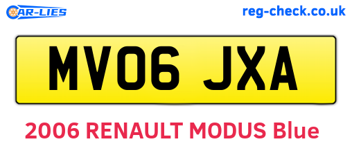 MV06JXA are the vehicle registration plates.
