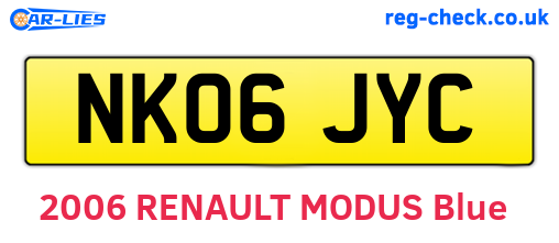 NK06JYC are the vehicle registration plates.